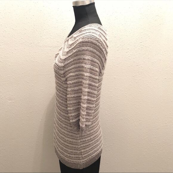 Anthropologie Yellow Bird Metallic Knit Sweater M - Picture 2 of 7